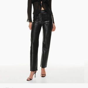 Wilfred Black Faux Leather Straight-Leg Pants. Never worn. Sz 6